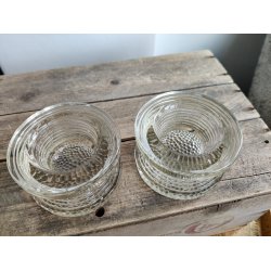 2 glas-lysestager til bloklys