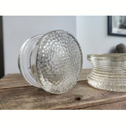 2 glas-lysestager til bloklys