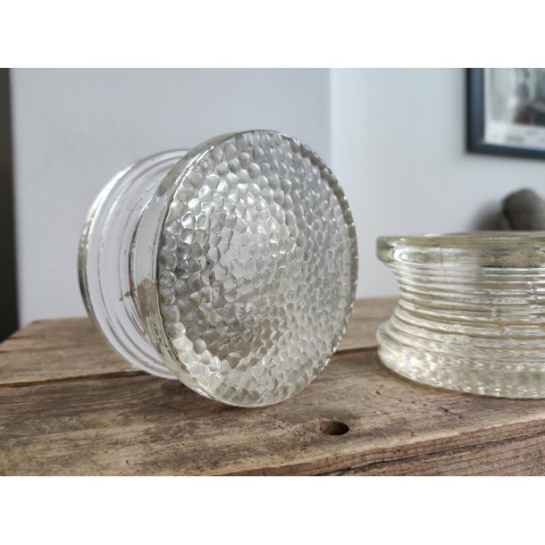 2 glas-lysestager til bloklys