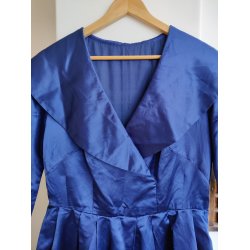 Kongebl� silkekjole fra 1950'erne