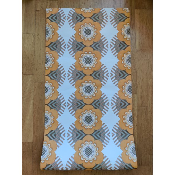 Retro tapet rulle, gule blomster