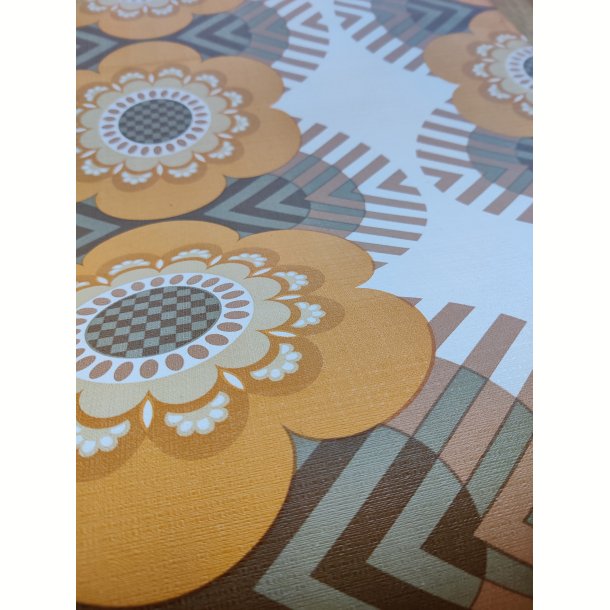 Retro tapet rulle, gule blomster