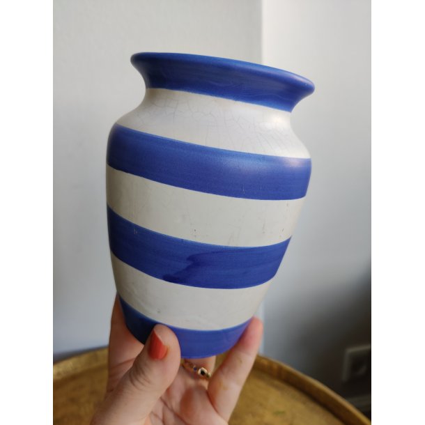 Scheurich vase med bl� striber