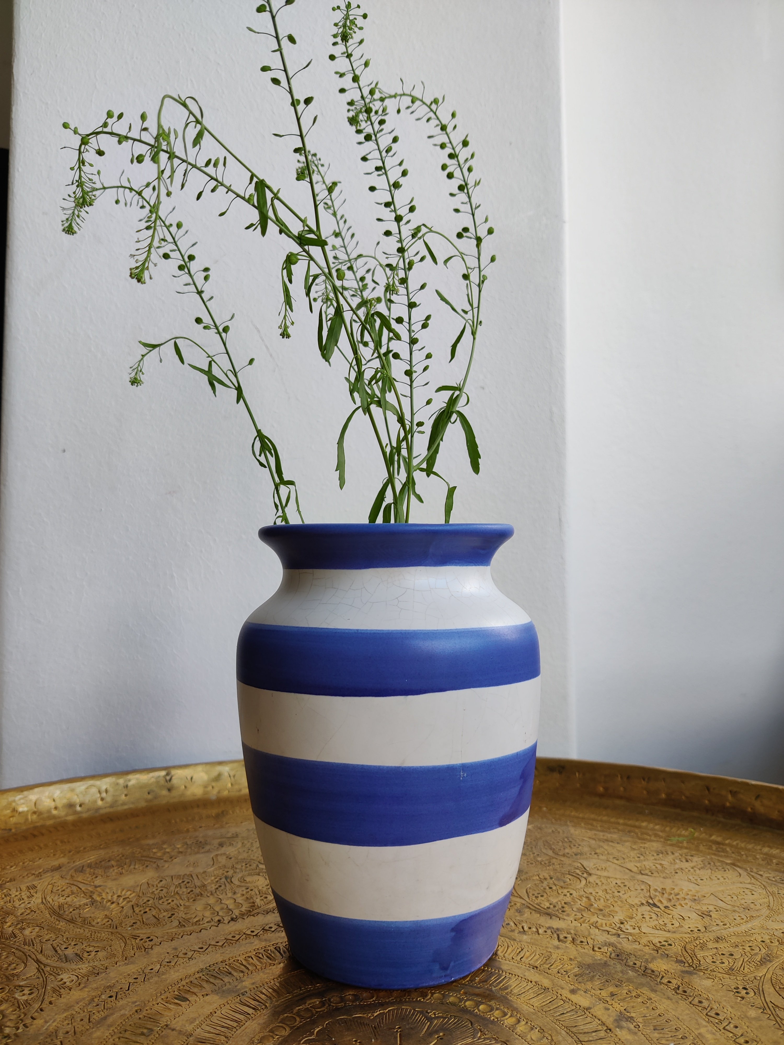 Scheurich vase med bl striber
