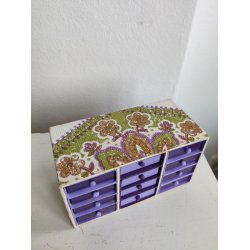 Lilla miniature kommode af t�ndstik�sker, 1970'erne