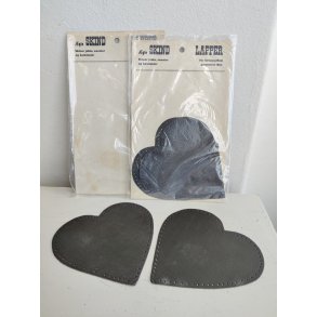 L�derlapper fra 1960'erne, brunt hjerte