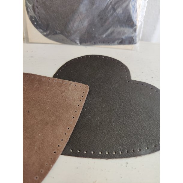 L�derlapper fra 1960'erne, brunt hjerte