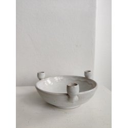 Keramiksk�l til tre kertelys