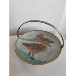 Emaljeret messingsk�l med �nder