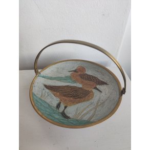 Emaljeret messingsk�l med �nder