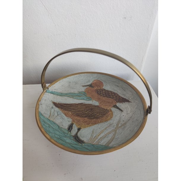 Emaljeret messingsk�l med �nder