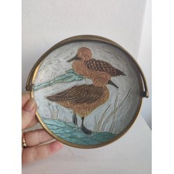 Emaljeret messingsk�l med �nder