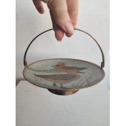 Emaljeret messingsk�l med �nder