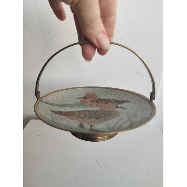 Emaljeret messingsk�l med �nder