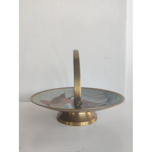 Emaljeret messingsk�l med �nder