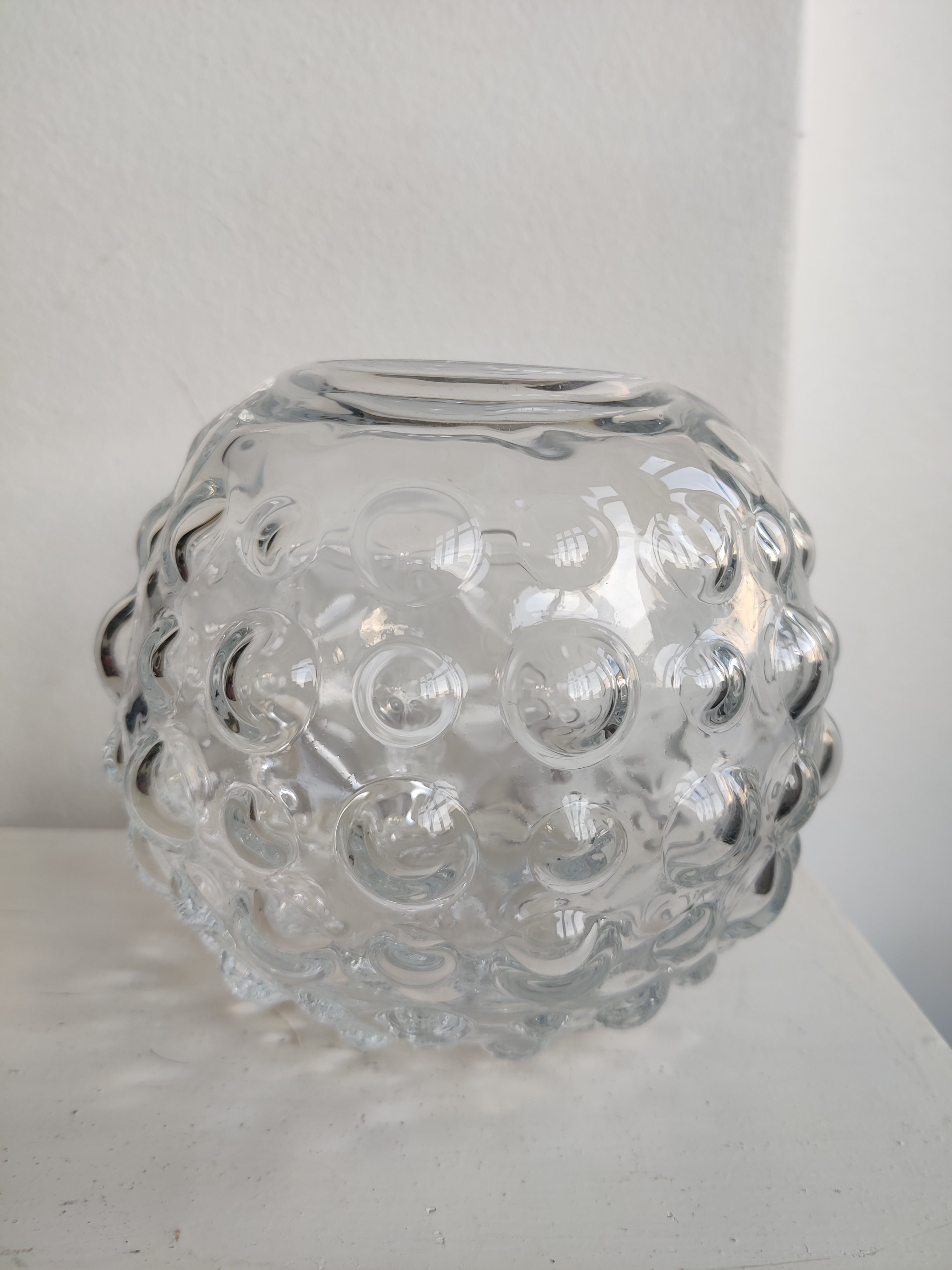 Mundblst glas, kuglevase 