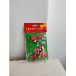 Mini klokker p� n�l:  Julebrocher i pose