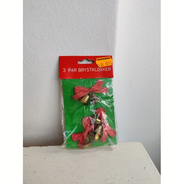 Mini klokker p� n�l:  Julebrocher i pose