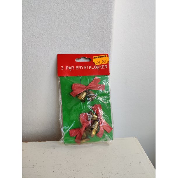 Mini klokker p� n�l:  Julebrocher i pose