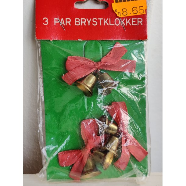 Mini klokker p� n�l:  Julebrocher i pose