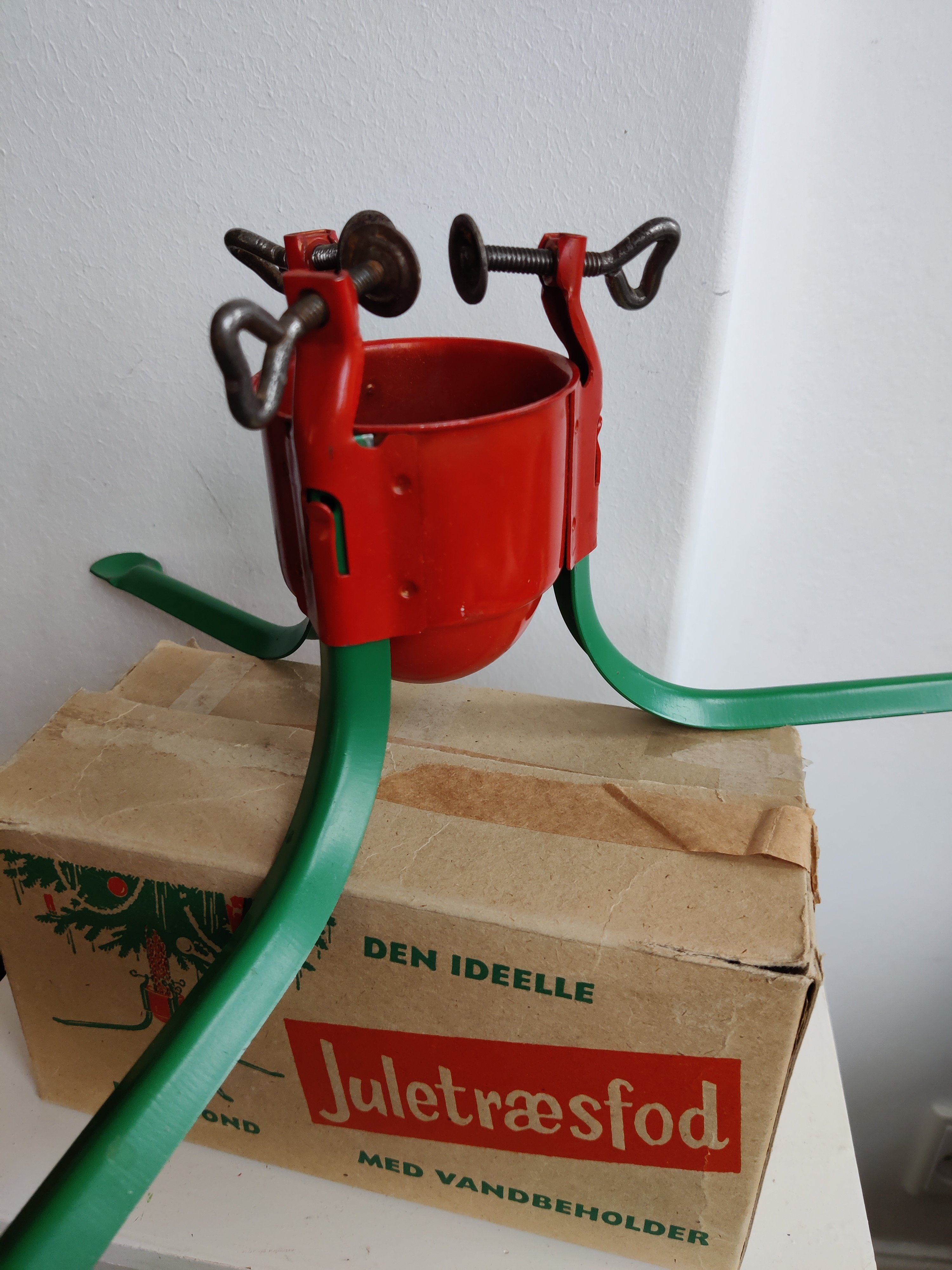 Vintage juletrsfod til lille juletr, metal