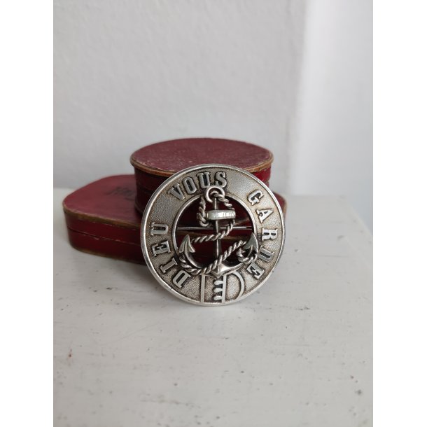 Antik fransk broche "Dieu vous garde" med anker