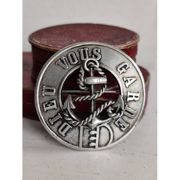 Antik fransk broche "Dieu vous garde" med anker