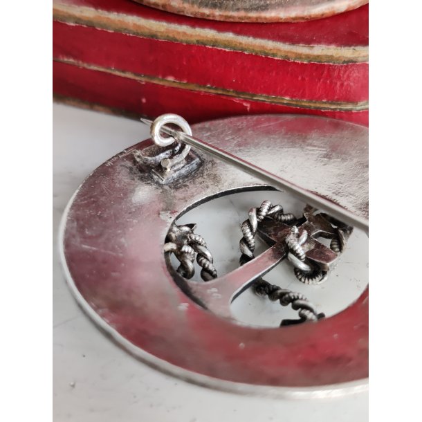 Antik fransk broche "Dieu vous garde" med anker