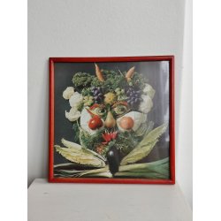 Gr�ntsags-ansigt i glas og ramme