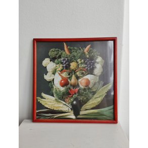 Gr�ntsags-ansigt i glas og ramme