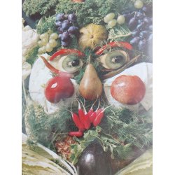 Gr�ntsags-ansigt i glas og ramme