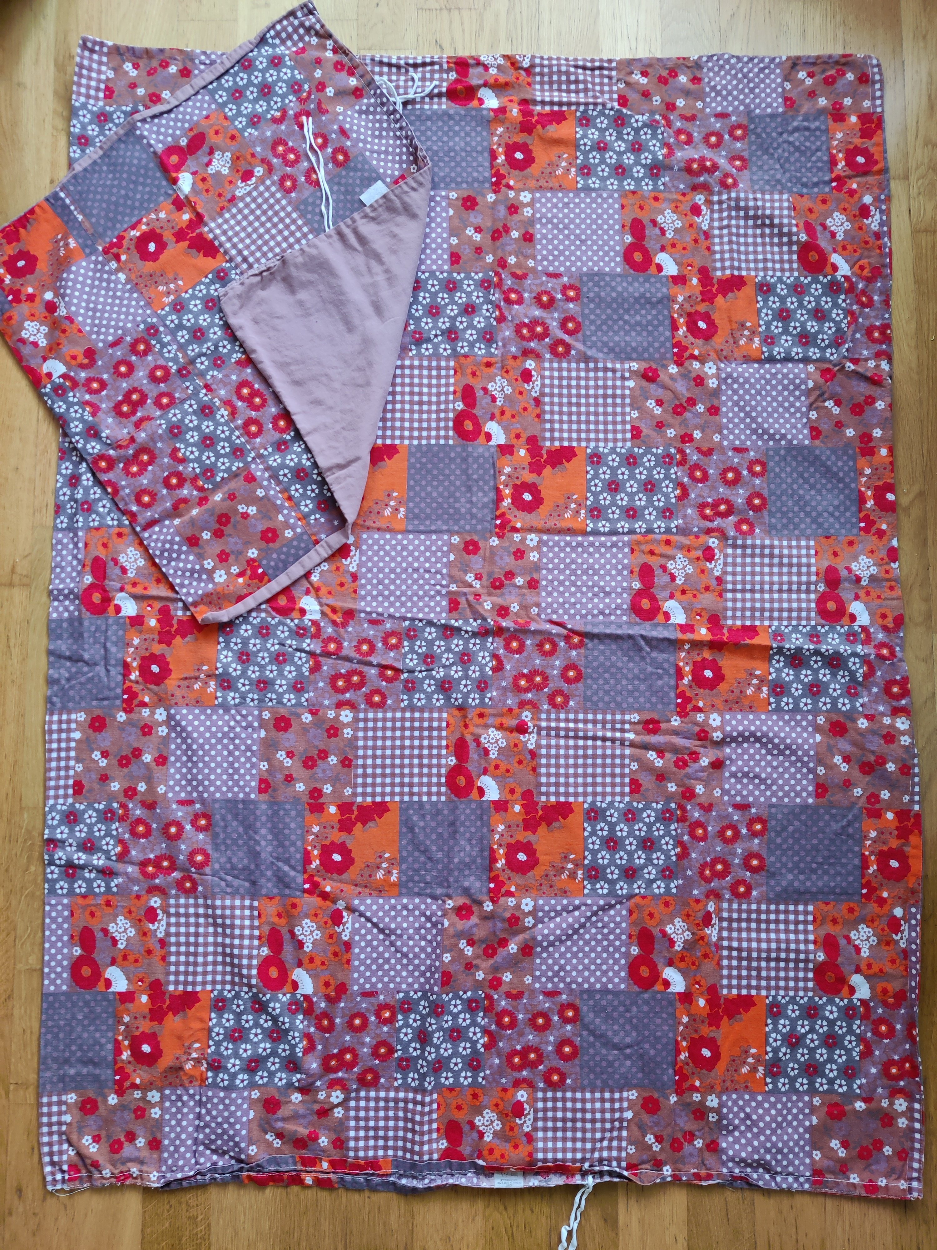 Retro sengetj orange/lilla