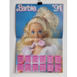 Barbie-blad med fantastisk v�gkalender 1991