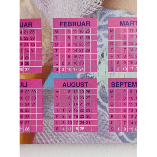 Barbie-blad med fantastisk v�gkalender 1991