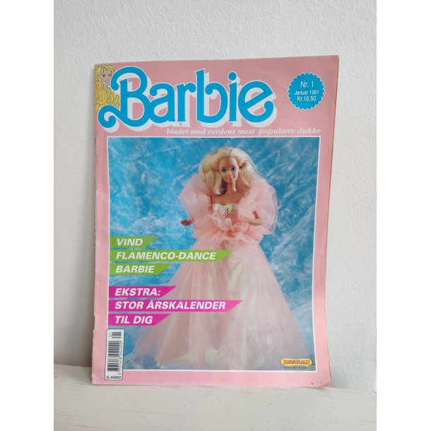 Barbie-blad med fantastisk v�gkalender 1991