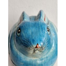 Vintage bl� kaninkrukke, candy container