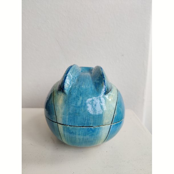 Vintage bl� kaninkrukke, candy container