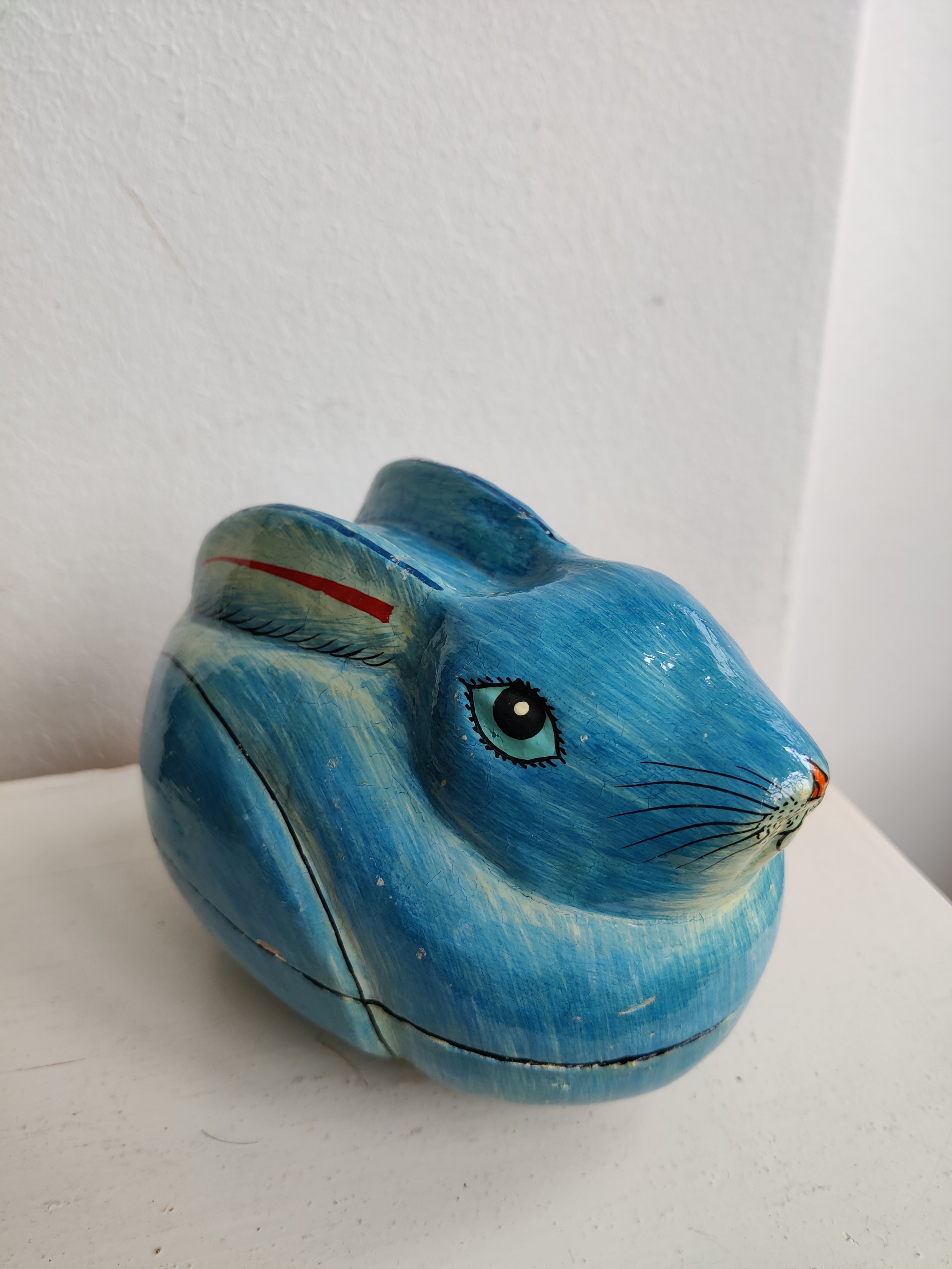 Vintage bl kaninkrukke, candy container