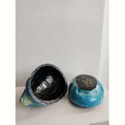 Vintage bl� kaninkrukke, candy container