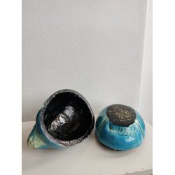 Vintage bl� kaninkrukke, candy container