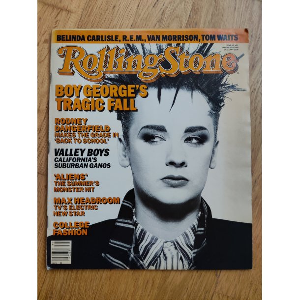 Rolling Stone Magazine august 1986: Boy George, Robert Downey Jr., Sarah Jessica Parker mfl.