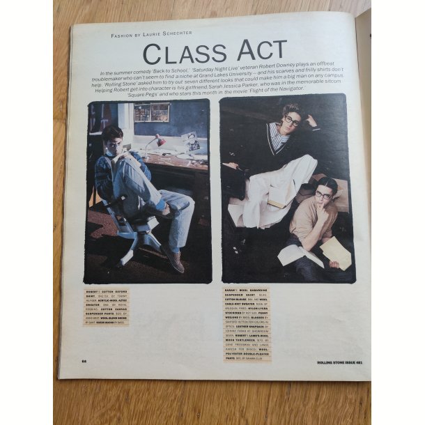 Rolling Stone Magazine august 1986: Boy George, Robert Downey Jr., Sarah Jessica Parker mfl.
