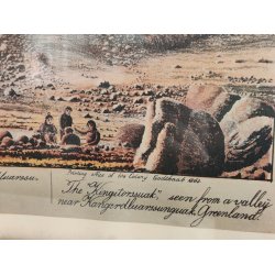 Lars M�ller: Hjortetakken seet fra Dalen ved Kobberfjorden Gr�nland, 1863