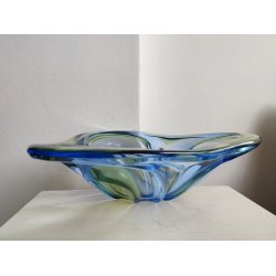 Glasfad fra 1970'erne, gr�nt og bl�t