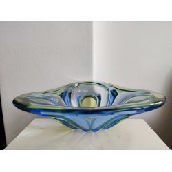 Glasfad fra 1970'erne, gr�nt og bl�t