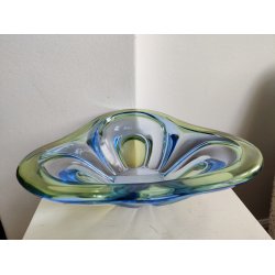 Glasfad fra 1970'erne, gr�nt og bl�t