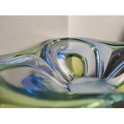 Glasfad fra 1970'erne, gr�nt og bl�t