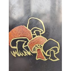 Couroc drinks-bakke fra 1950'erne, indlagt tr� og messing