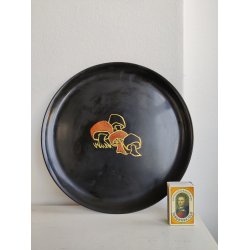 Couroc drinks-bakke fra 1950'erne, indlagt tr� og messing