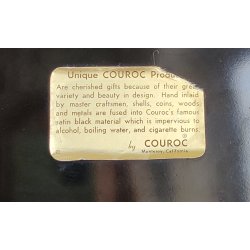 Couroc drinks-bakke fra 1950'erne, indlagt tr� og messing